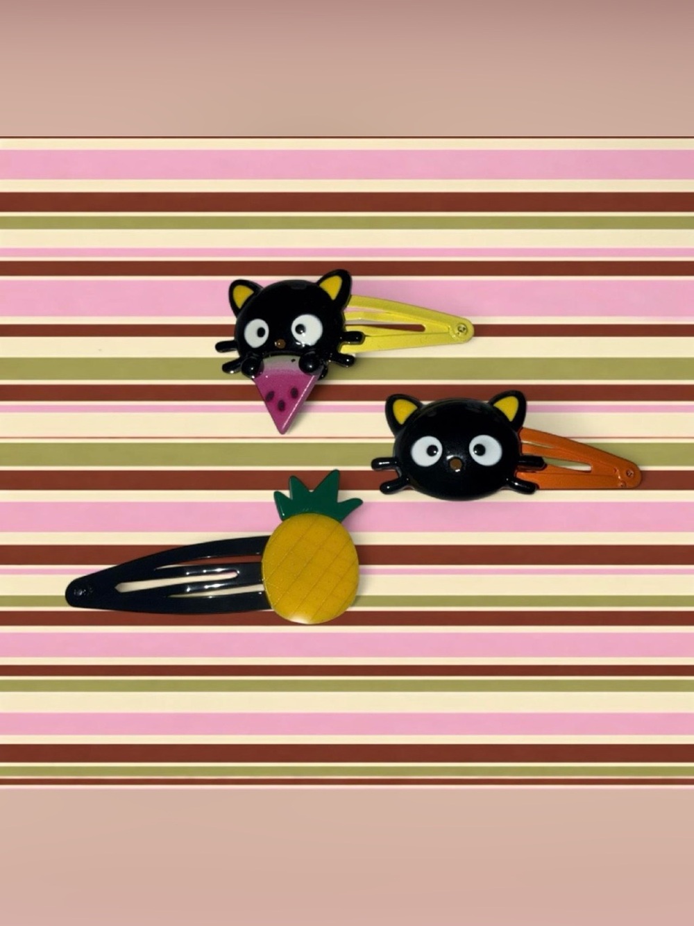 Sanrio Chococat Watermelon Pineapple
Hair Clips Hello Kitty